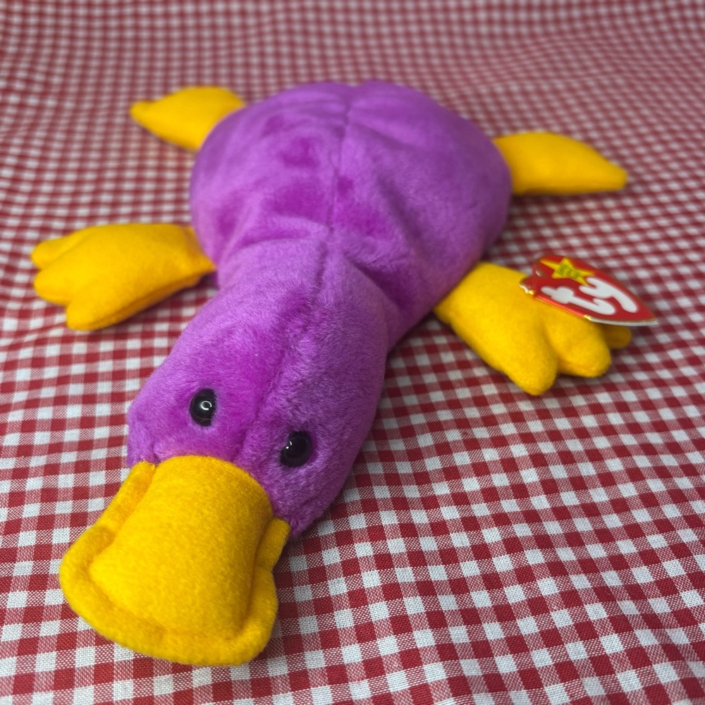 Ty Beanie Baby | Patti | Purple and Yellow Plush Platypus
